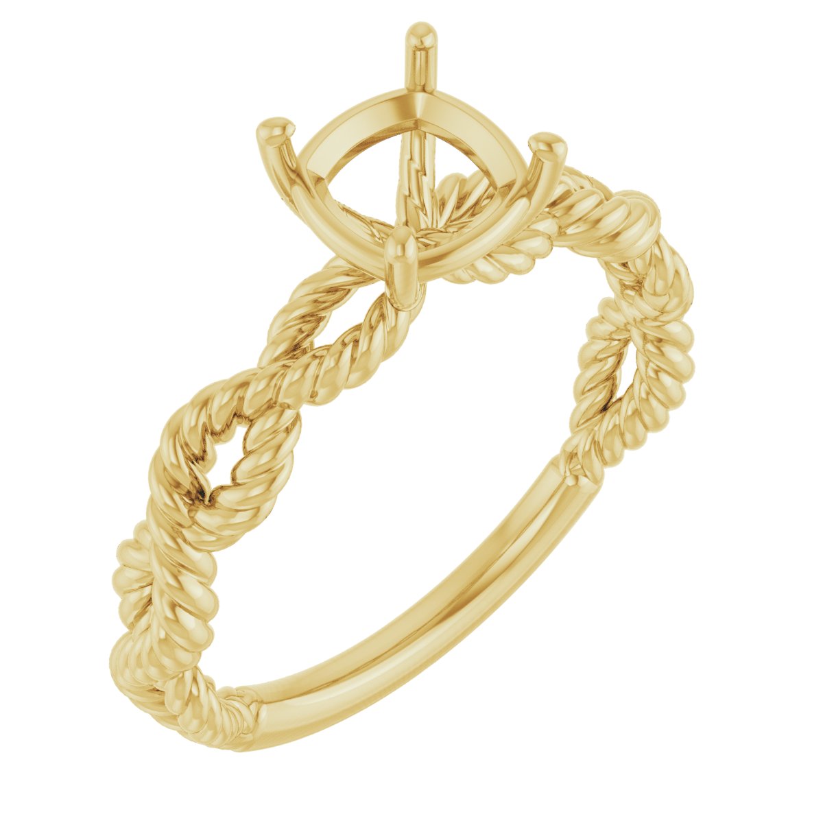 Solitaire Twisted Rope Engagement Ring