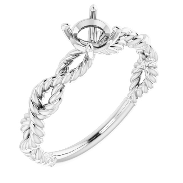 Solitaire Twisted Rope Engagement Ring