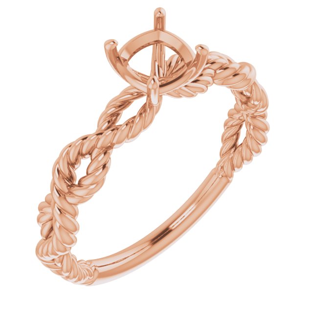 Solitaire Twisted Rope Engagement Ring
