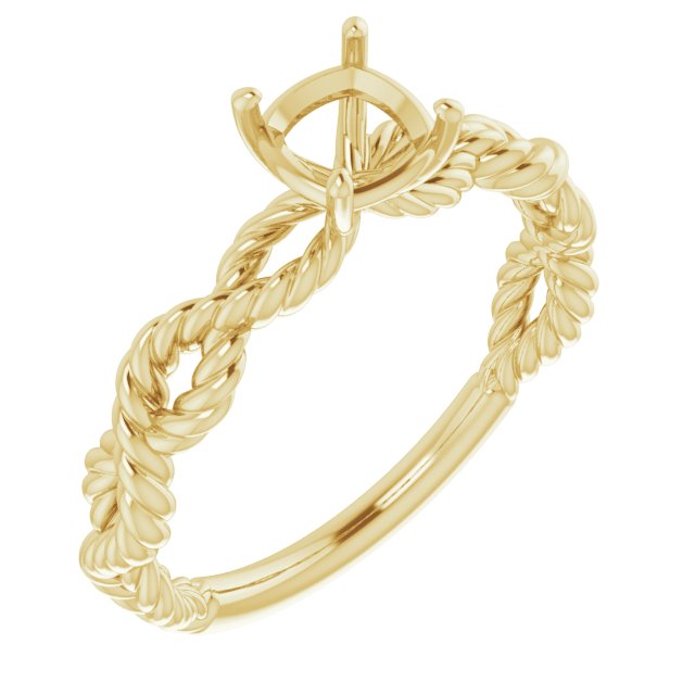 Solitaire Twisted Rope Engagement Ring