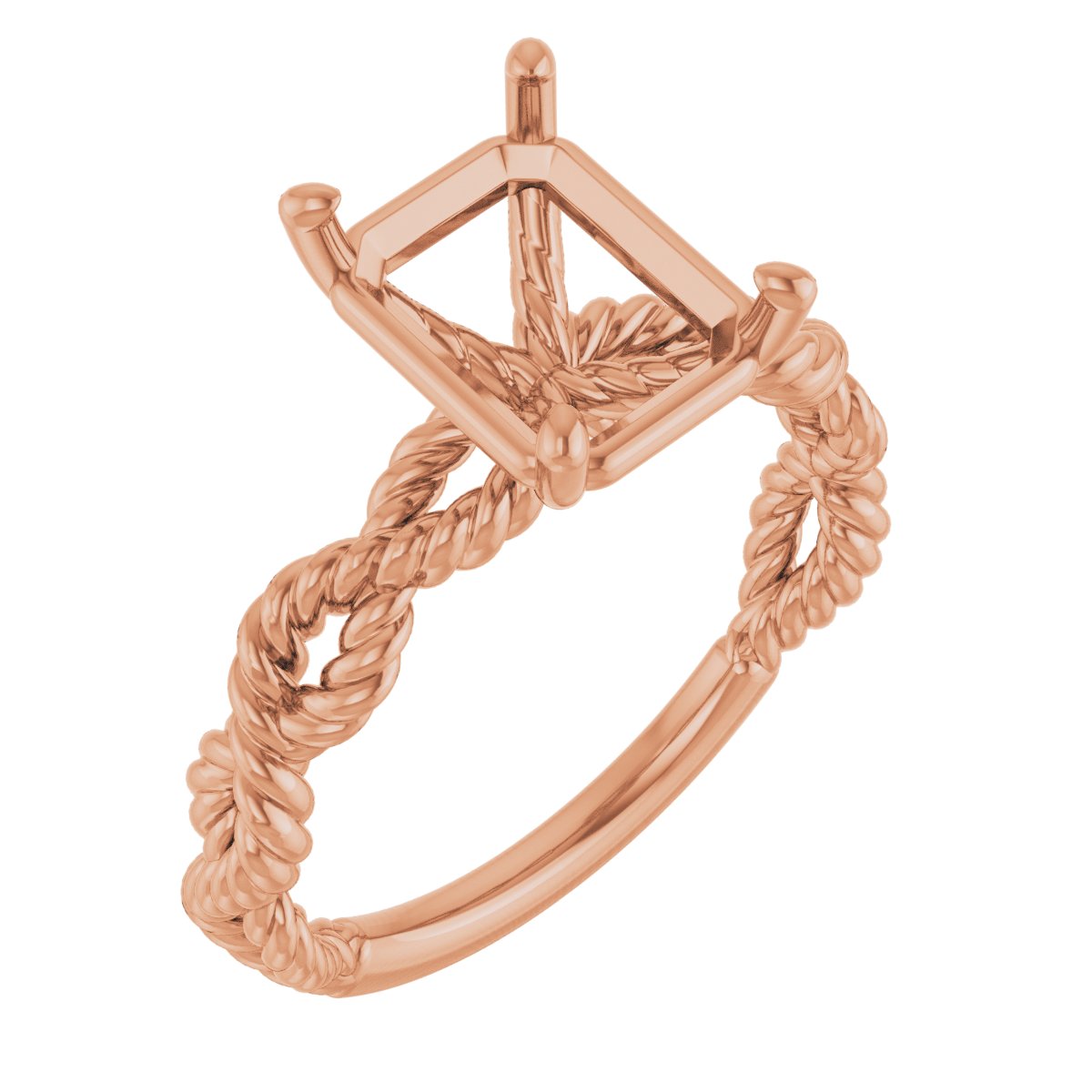 Solitaire Twisted Rope Engagement Ring