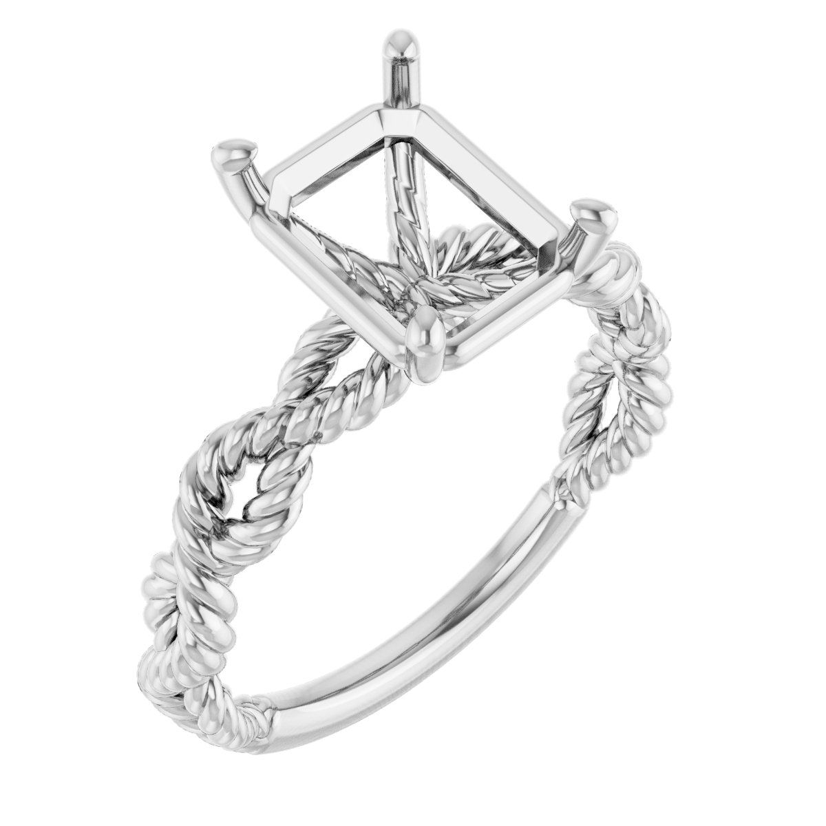Solitaire Twisted Rope Engagement Ring