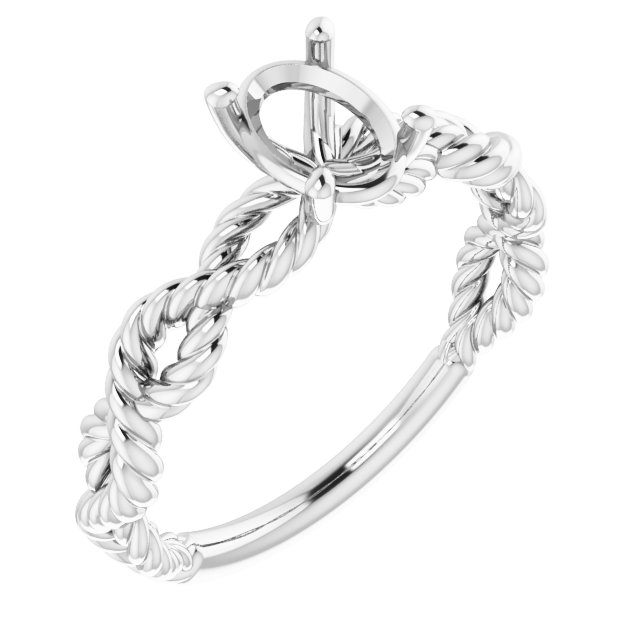 Solitaire Twisted Rope Engagement Ring