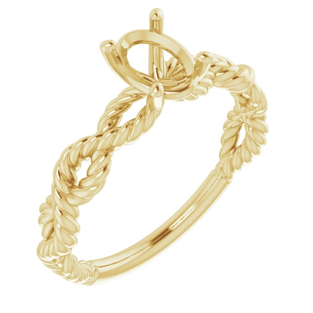 Solitaire Twisted Rope Engagement Ring