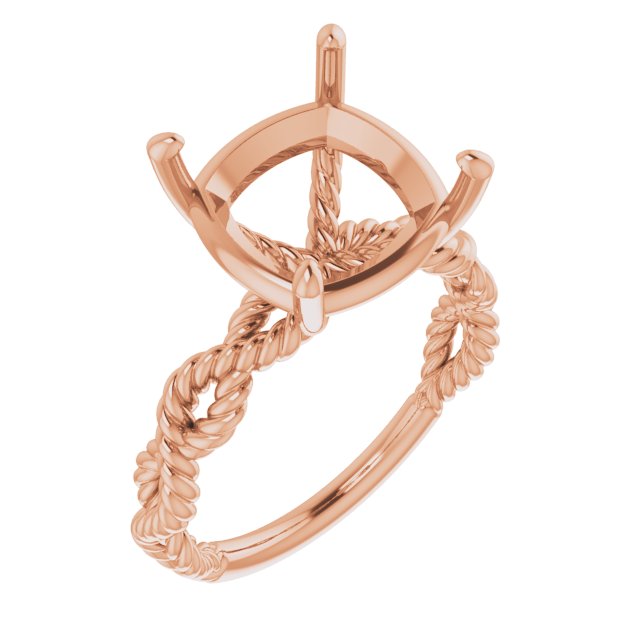 Solitaire Twisted Rope Engagement Ring