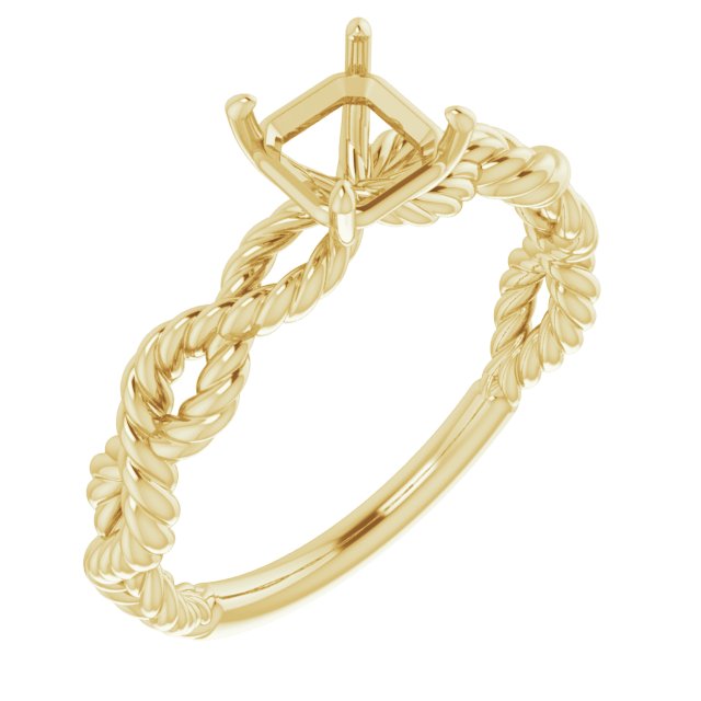 Solitaire Twisted Rope Engagement Ring