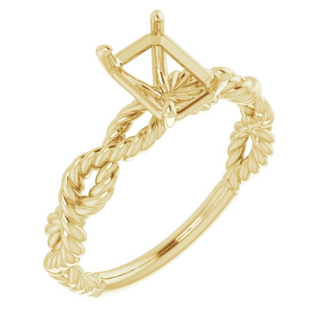 Solitaire Twisted Rope Engagement Ring
