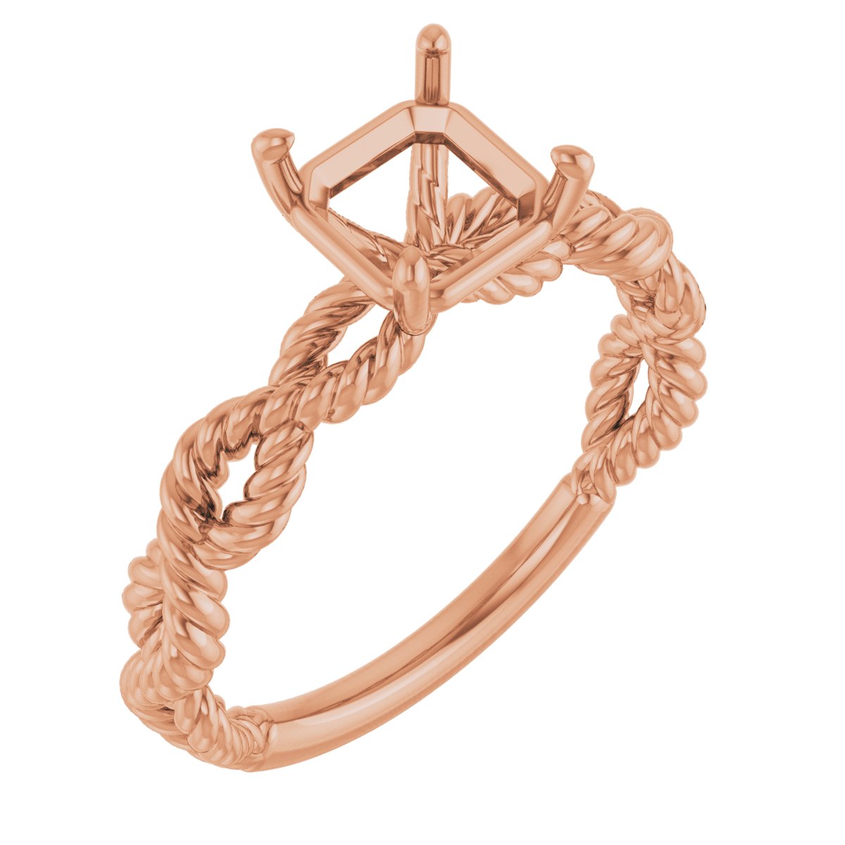 Solitaire Twisted Rope Engagement Ring