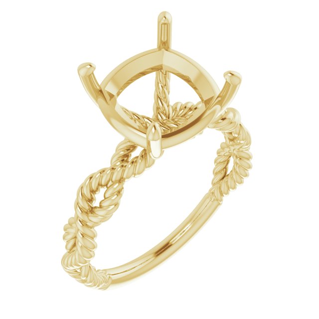 Solitaire Twisted Rope Engagement Ring