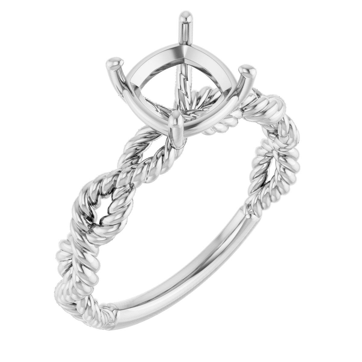 Solitaire Twisted Rope Engagement Ring