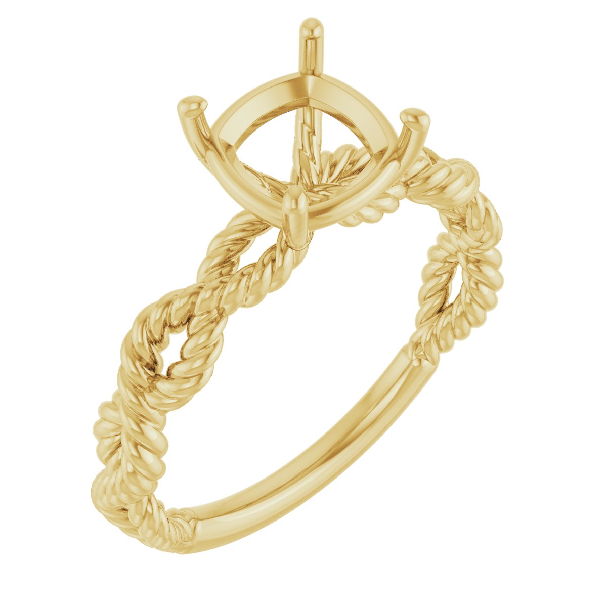 Solitaire Twisted Rope Engagement Ring