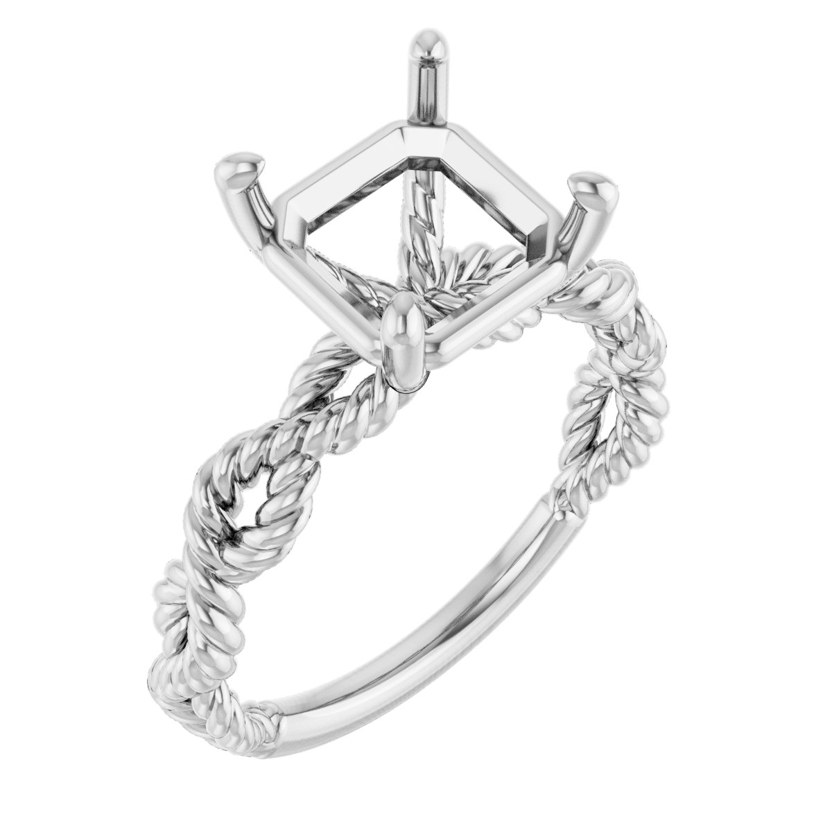 Solitaire Twisted Rope Engagement Ring