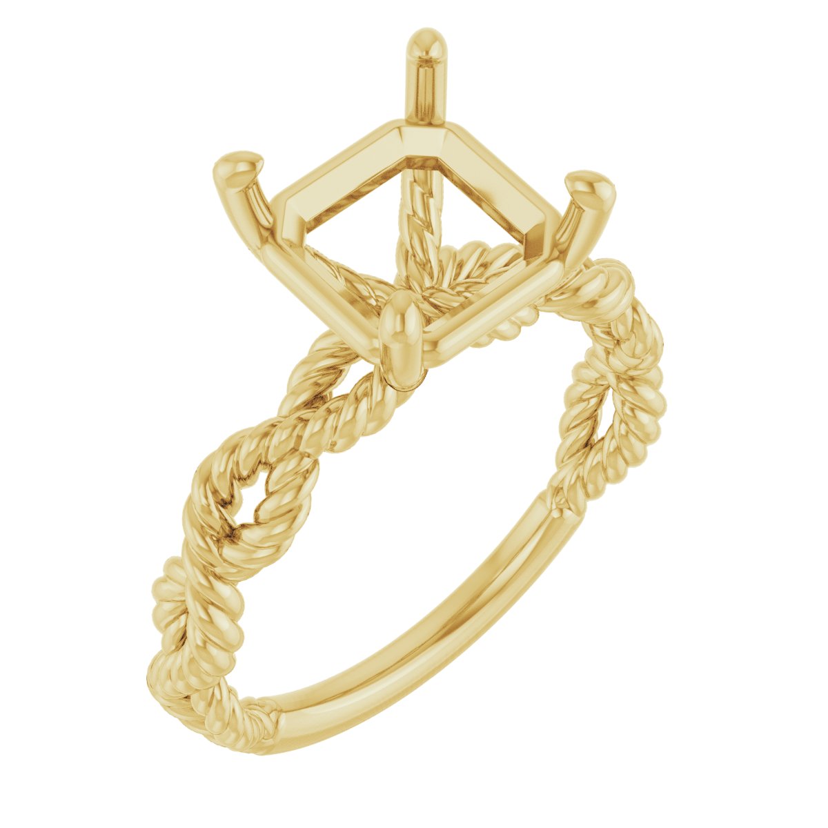 Solitaire Twisted Rope Engagement Ring