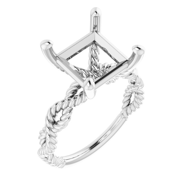 Solitaire Twisted Rope Engagement Ring