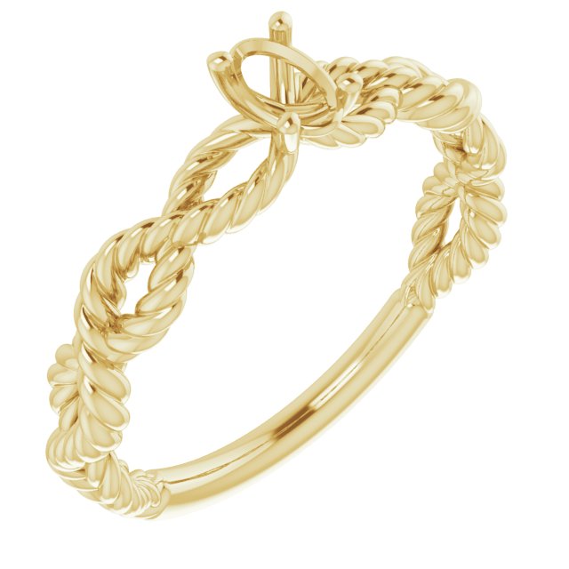 Solitaire Twisted Rope Engagement Ring