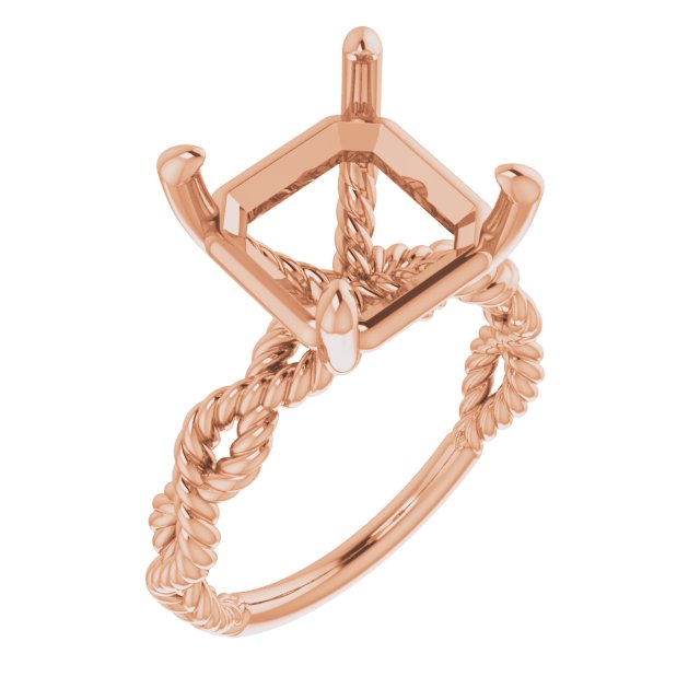 Solitaire Twisted Rope Engagement Ring