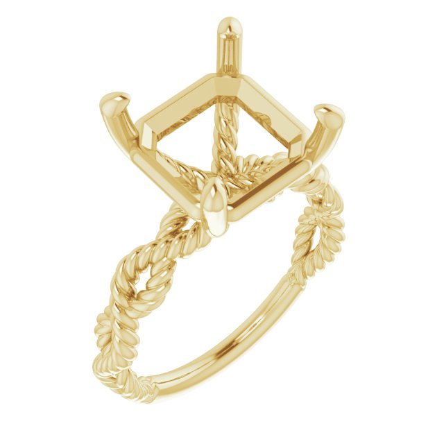 Solitaire Twisted Rope Engagement Ring