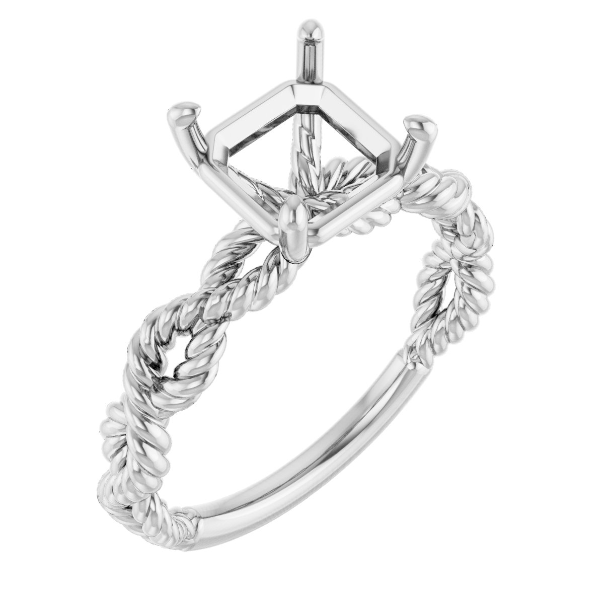 Solitaire Twisted Rope Engagement Ring