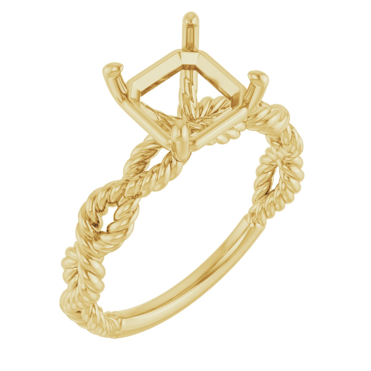 Solitaire Twisted Rope Engagement Ring