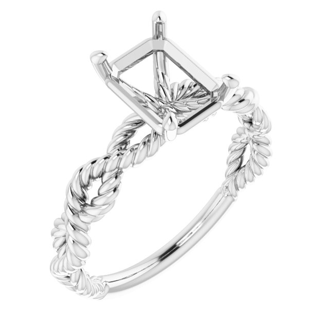 Solitaire Twisted Rope Engagement Ring