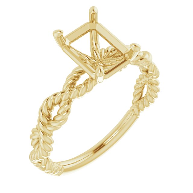 Solitaire Twisted Rope Engagement Ring