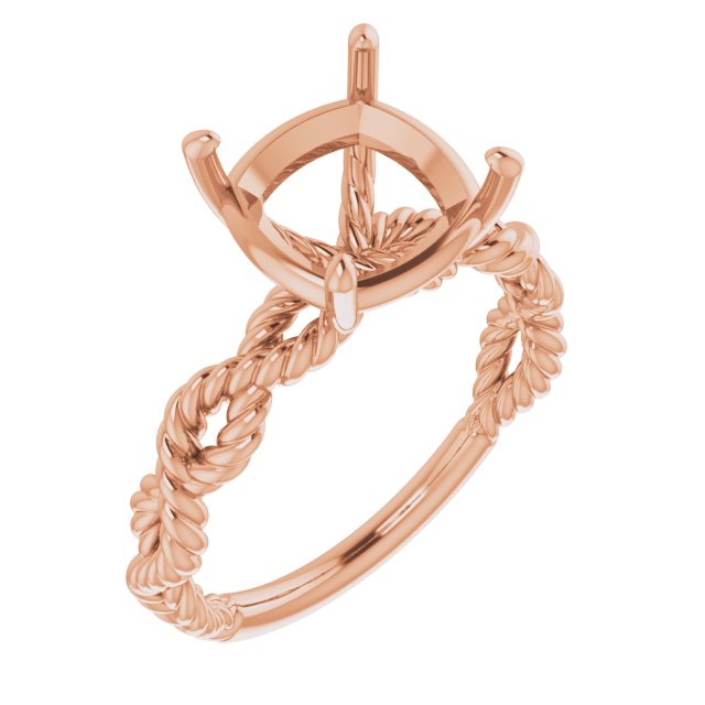 Solitaire Twisted Rope Engagement Ring