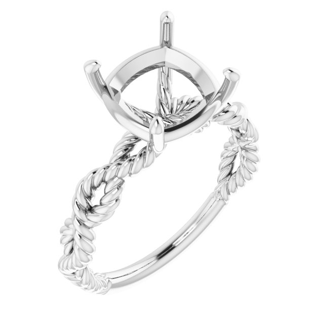 Solitaire Twisted Rope Engagement Ring