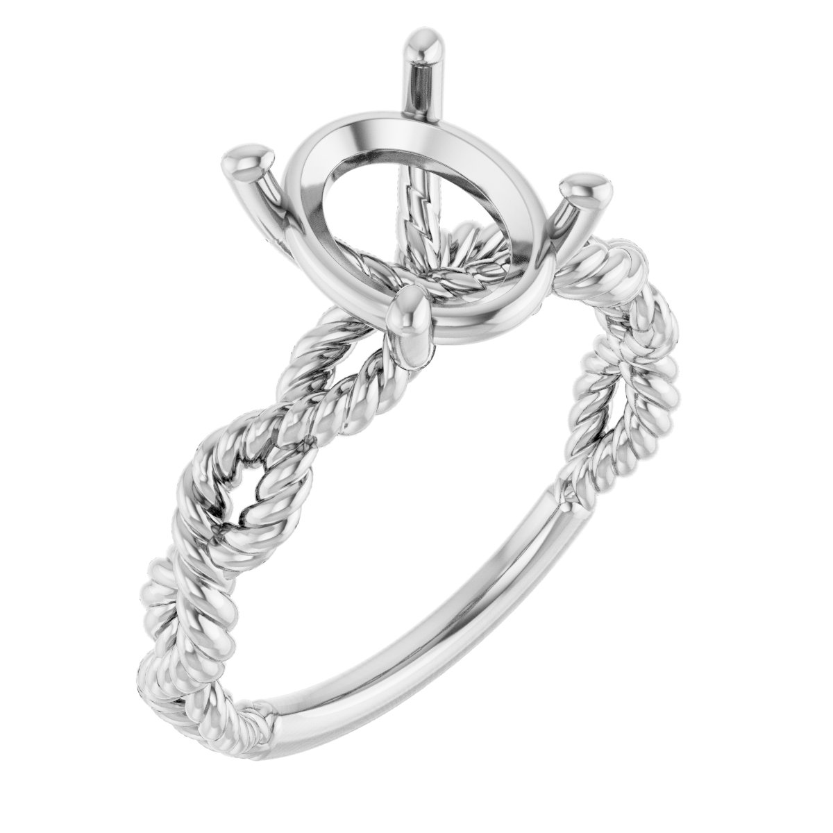 Solitaire Twisted Rope Engagement Ring