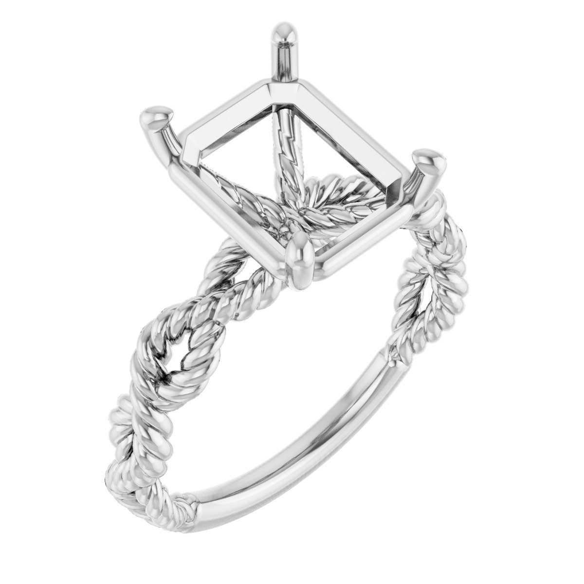 Solitaire Twisted Rope Engagement Ring