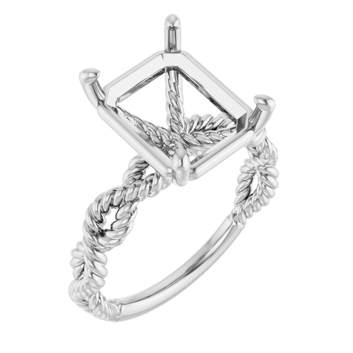 Solitaire Twisted Rope Engagement Ring
