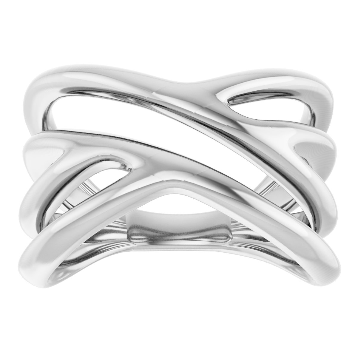 14K White Negative Space Ring