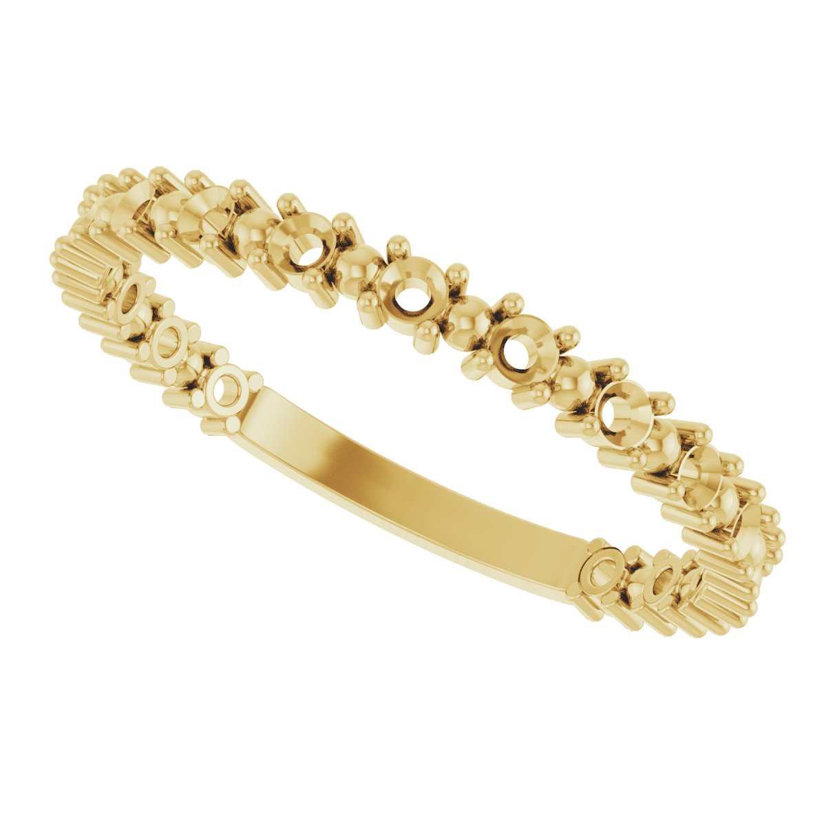 14K Yellow 1/3 CTW Diamond Beaded Anniversary Band