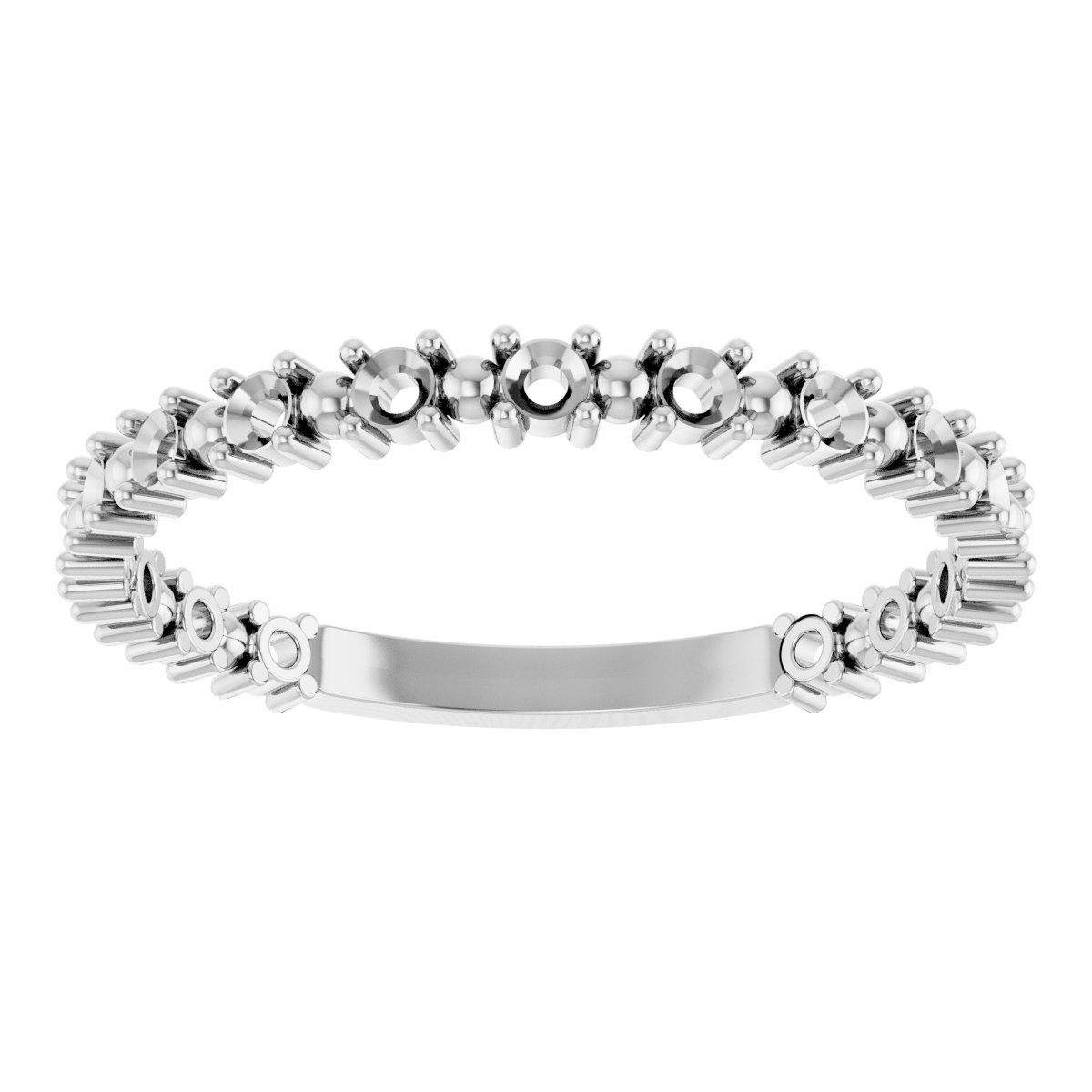 14K White 1/3 CTW Diamond Beaded Anniversary Band