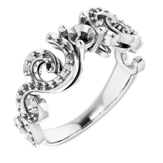 Accented Sculptural Engagement Ring