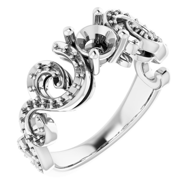 Accented Sculptural Engagement Ring