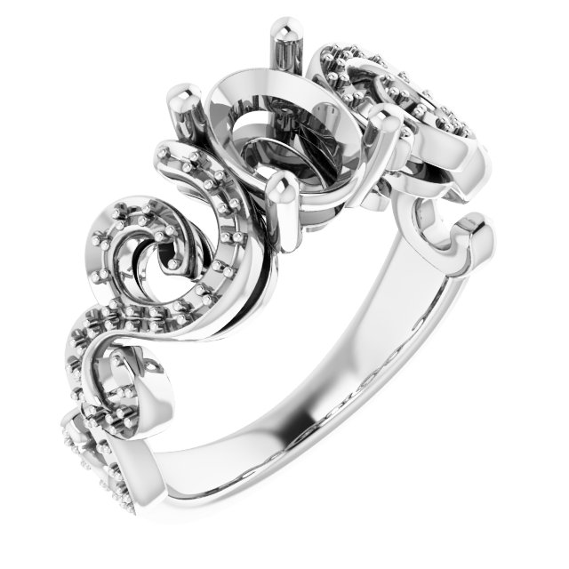 Accented Sculptural Engagement Ring
