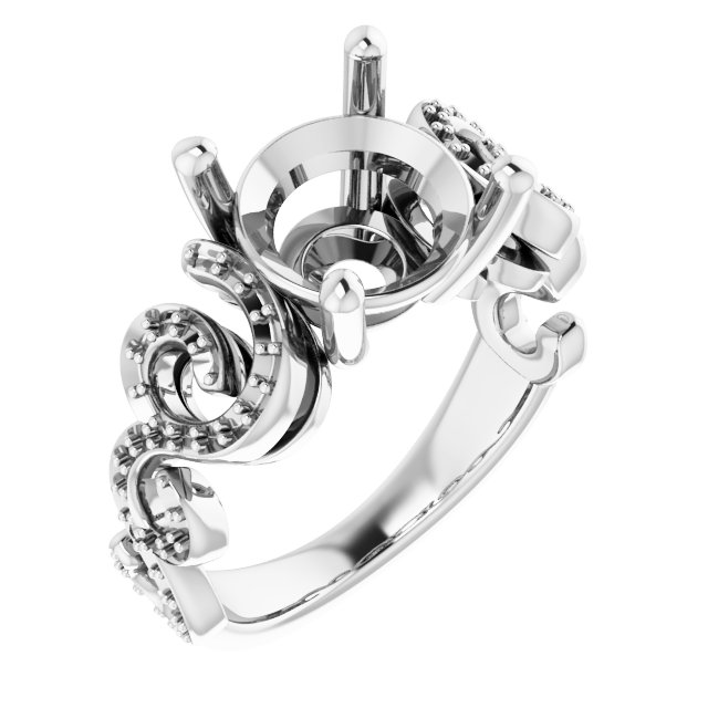Accented Sculptural Engagement Ring