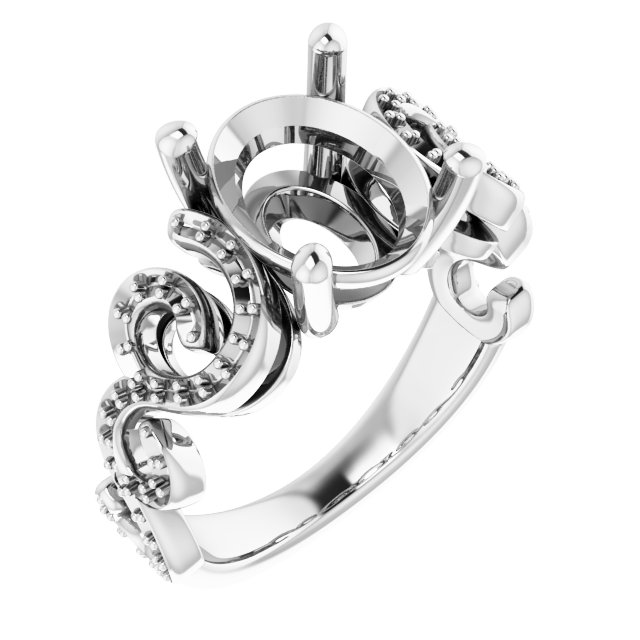 Accented Sculptural Engagement Ring