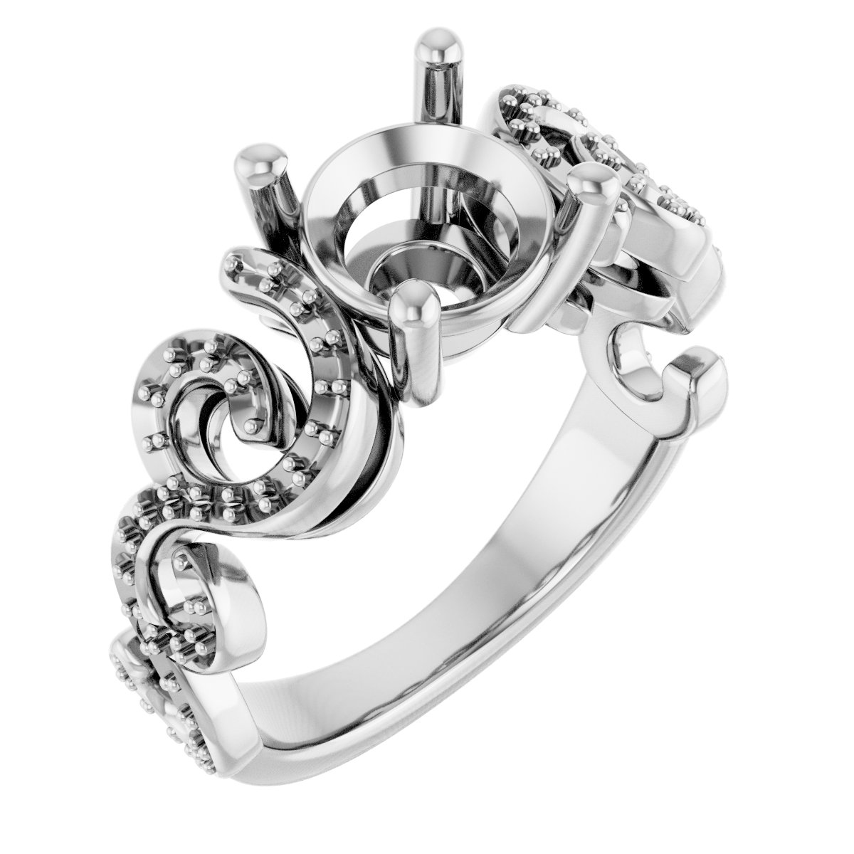 Accented Sculptural Engagement Ring