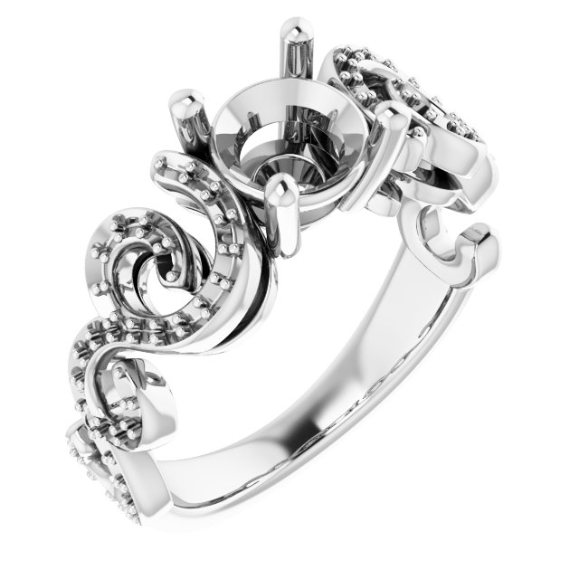 Accented Sculptural Engagement Ring