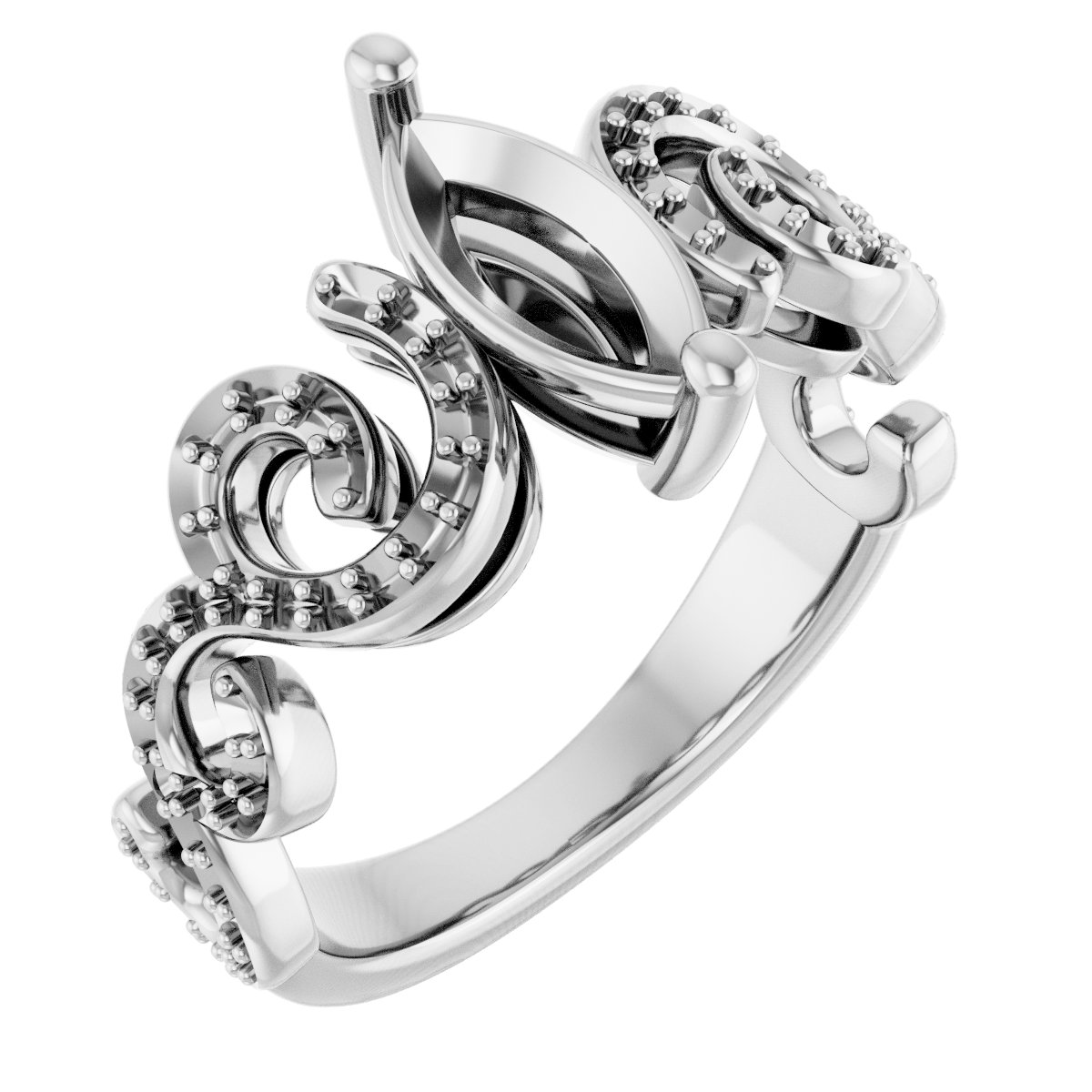 Accented Sculptural Engagement Ring