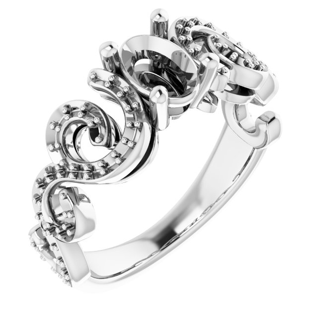 Accented Sculptural Engagement Ring