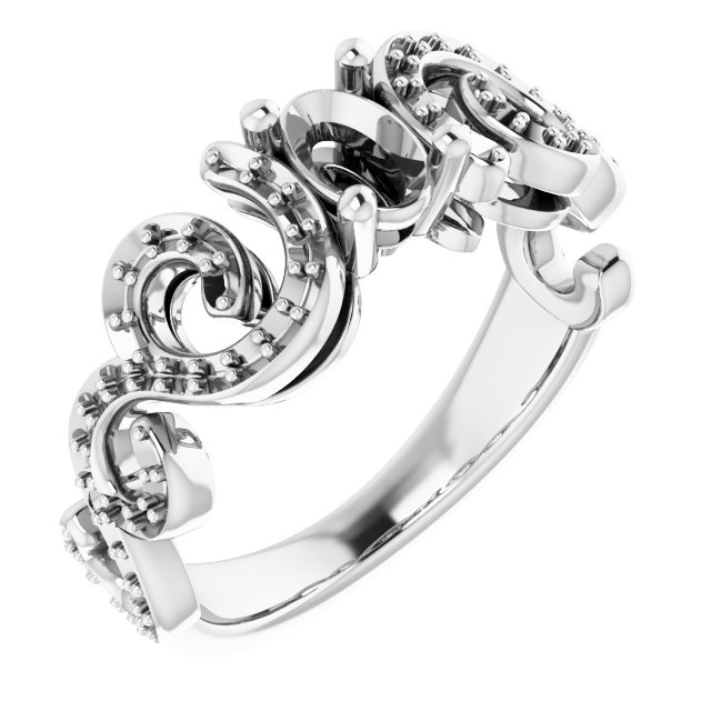 Accented Sculptural Engagement Ring