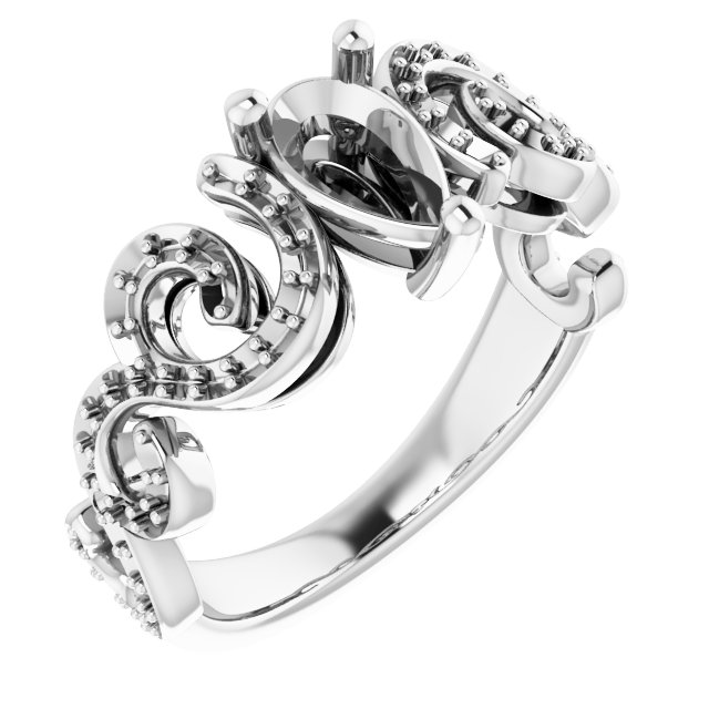 Accented Sculptural Engagement Ring