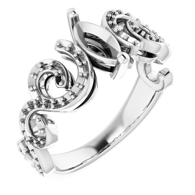 Accented Sculptural Engagement Ring