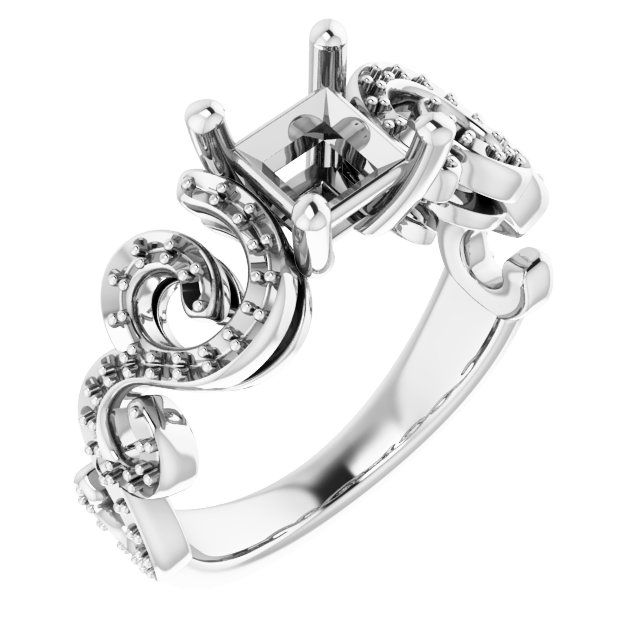 Accented Sculptural Engagement Ring