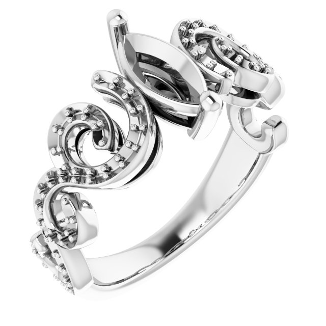 Accented Sculptural Engagement Ring