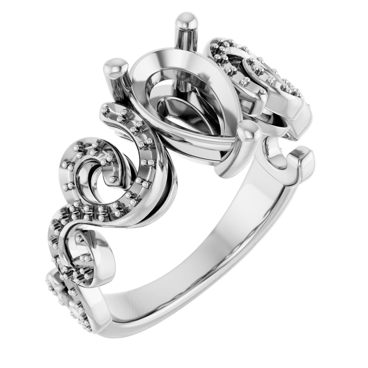 Accented Sculptural Engagement Ring