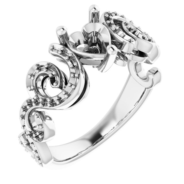Accented Sculptural Engagement Ring