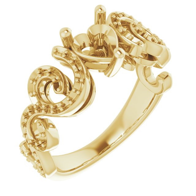 Accented Sculptural Engagement Ring